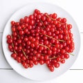 Closeup of a bunch of delicate and fresh redcurrants