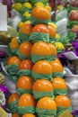 Bunch of persimmons in market stall