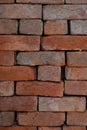 Closeup the bunch red bricks keep the row soft focus natural red brown background Royalty Free Stock Photo