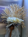 Closeup of a bunch of wheat stalks decoration