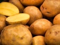 Closeup of a bundle of ripe potatoes
