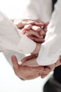 Closeup Of A Business Colleagues With Their Hands Stacked Royalty Free Stock Photo