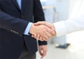 Closeup of a business hand shake Royalty Free Stock Photo