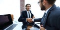 Closeup. business handshake in an office. Royalty Free Stock Photo