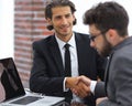 Closeup. business handshake in an office. Royalty Free Stock Photo