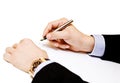 Closeup of a business man making a note Royalty Free Stock Photo