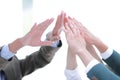 Closeup.business team giving each other a high five. Royalty Free Stock Photo