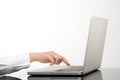 Closeup of business woman hand typing on laptop keyboard Royalty Free Stock Photo