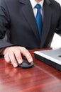 Closeup of businessman hand on mouse Royalty Free Stock Photo