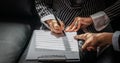 Closeup of businesswoman hand signing agreement or contract Royalty Free Stock Photo