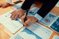 Closeup busy analyst team discussing financial data on laptop. Fervent Royalty Free Stock Photo