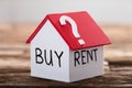 Buy Or Rent Text With Question Mark On Model House