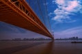 Closeup of a cable bridge over yangtze river Royalty Free Stock Photo