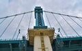 closeup  of cable stayed bridge in Wuhan city china Royalty Free Stock Photo