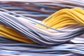 Cable and wire in internet network systems Royalty Free Stock Photo