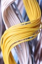 Cable and wire in internet network systems Royalty Free Stock Photo