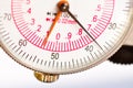 Closeup Caliper Dial Face with Hands Royalty Free Stock Photo