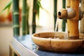 closeup of a calming bamboo water fountain Royalty Free Stock Photo