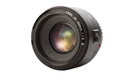 Closeup camera lens isolated on white background