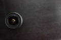 Closeup of camera lens over black background Royalty Free Stock Photo