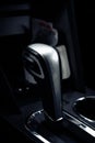 Closeup of car automatic transmission handle Royalty Free Stock Photo