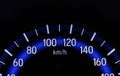 Closeup of car speed dashboard. Royalty Free Stock Photo