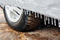 Ice-covered auto tent