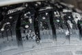 Closeup of car tires in winter covered with snow Royalty Free Stock Photo