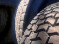 Closeup of Car and Truck Rubber Tyers Royalty Free Stock Photo