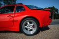 Closeup car wheel Porsche 944 Turbo with logo Royalty Free Stock Photo