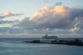 Closeup of a Carnival Cruise ship on the ocean Royalty Free Stock Photo