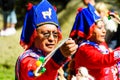 Closeup of carnival dancers in the yearly carnival in Hammarkullen, Gothenburg, Sweden