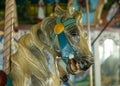 Closeup on a carrousel horse head Royalty Free Stock Photo