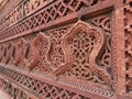 Closeup of carving on Alai gate wall at Qutub Minar, Delhi, India