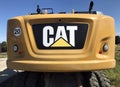 CAT caterpillar vehicle logo on the back of the digger machine