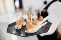 closeup catering canape food service