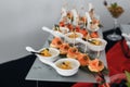 closeup catering canape food service