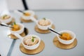 closeup catering canape food service