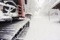 Snowy snow plow Royalty Free Stock Photo