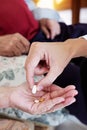 Doctor giving some pills to a senior woman Royalty Free Stock Photo