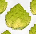 Closeup of cauliflowers on white background