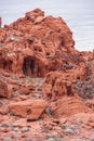 Closeup of cave-like hole in red rock, Valley of Fire, Nevada, USA