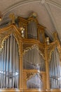 Closeup of central piece of organ in Kotka-Kymin Parish Church, Finland