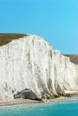 Closeup chalk cliff seven sisters england Royalty Free Stock Photo