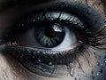 Closeup of Charcoal Eye with Smoky Effect - AI Generated Royalty Free Stock Photo