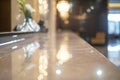 closeup of a checkin counter with highend decor, no guests