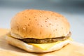 Closeup of a cheese burger Royalty Free Stock Photo