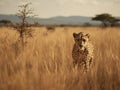 cheetah in africa grassland