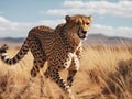 cheetah in africa grassland