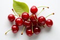 A closeup cherries background showcasing the vibrant red color, juiciness, and natural sweetness